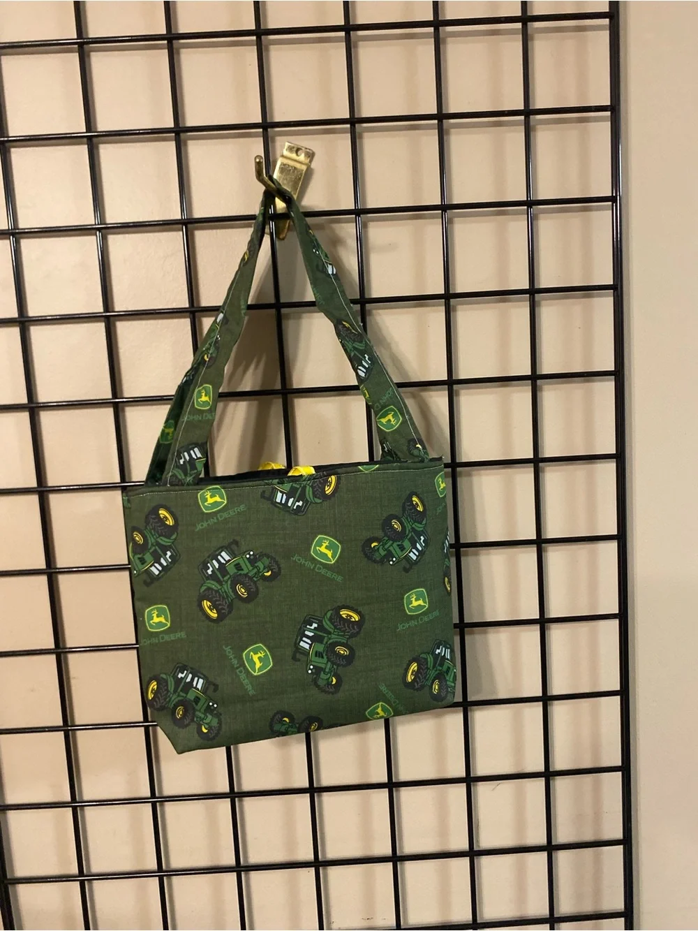 John Deere homemade Green Bag with Tractor Print